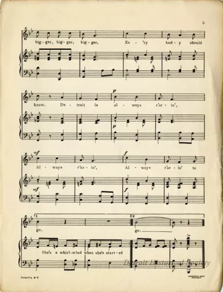 Music, Sheet - Detroit: Always R'arin' To Go