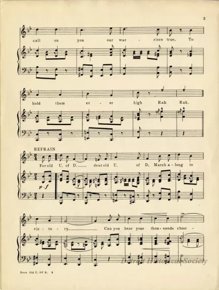 Music, Sheet - Dear Old U of D