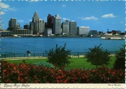 Postcard - Detroit River Skyline