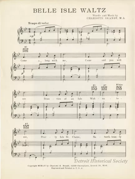 Music, Sheet - Belle Isle Waltz