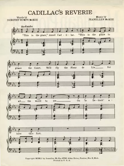 Music, Sheet - Michigan Pioneers