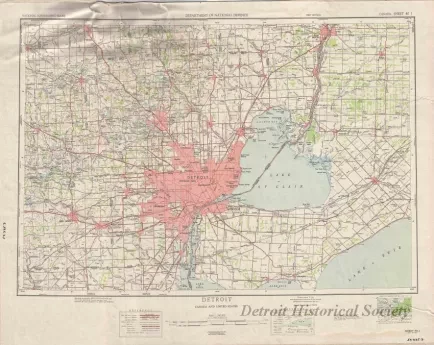 Map - Detroit, Canada and United States
(Sheet 40 J)