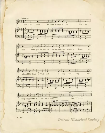 Music, Sheet - Hang Your Hat in Detroit