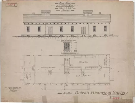Drawing, Architectural - Store House, Fort Wayne, Michigan,
Office A.A.Q.M., November, 1889