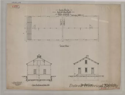 Drawing, Architectural - Store House, Fort Wayne, Michigan.
Office A.A.Q.M., November, 1889