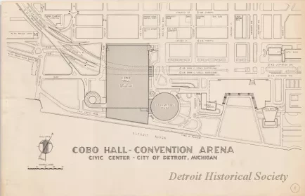 Drawing, Architectural - Cobo Hall - Convention Arena,
Civic Center - City of Detroit, Michigan