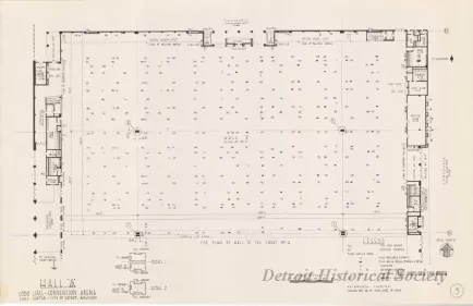 Drawing, Architectural - Hall A,
Cobo Hall - Convention Arena, 
Civic Center - City of Detroit, Michigan