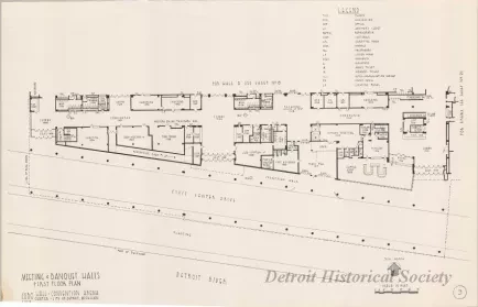 Drawing, Architectural - Meeting & Banquet Halls, 
First Floor Plan, 
Cobo Hall - Convention Arena, 
Civic Center - City of Detroit, Michigan