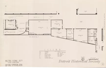 Drawing, Architecture - Offices & Meeting Rooms East of Hall C, 
Third Floor Plan, 
Cobo Hall - Convention Arena, 
Civic Center - City of Detroit, Michigan
