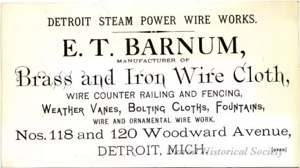 Card, Business - E. T. Barnum