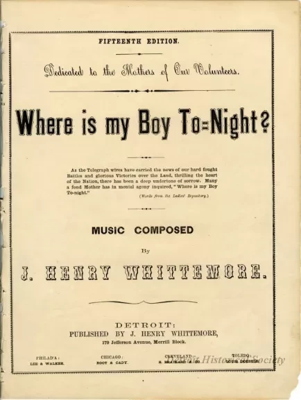 Music, Sheet - Where is My Boy To Night