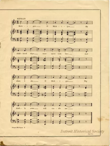 Music, Sheet - The Song of Michigan