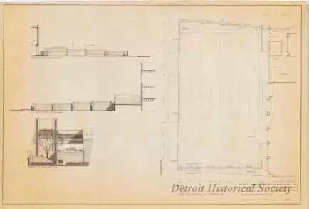 Blueprint - Detroit Municipal Credit Union -
Plan of Stairs, Retaining Walls & Parking Lot