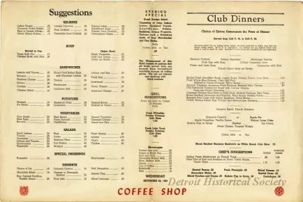 Menu - Auto Biography of the Horseless Carriage,
Hotel Fort Shelby