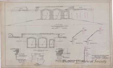 Drawing, Technical - Elevations and Sections,
New Sallyport, Fort Wayne, Michigan
