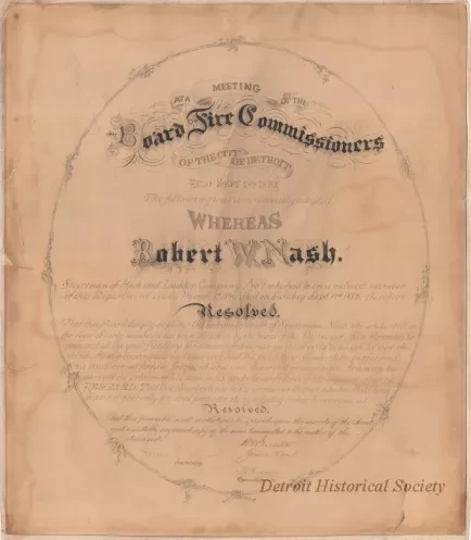 Certificate - At A Meeting of the Board of Fire Commissioners of the City of Detroit