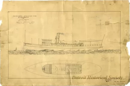Drawing, Technical - Proposed Steamer for W. Rayberg 
of Put In Bay (Str. No. 47)