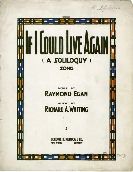 Music, Sheet - If I Could Live Again (A Soliloquy)
