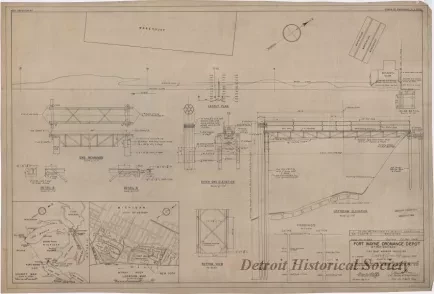 Drawing, Technical - Fort Wayne Ordnance Depot, Detroit, Michigan;
Fire Boat Mooring Facilities