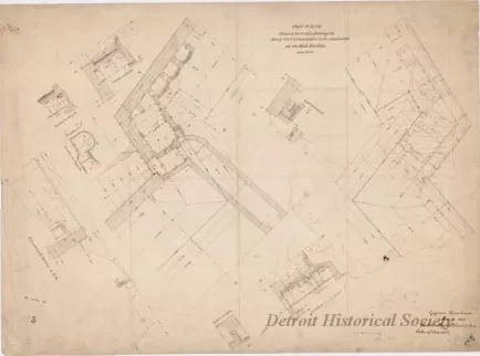 Drawing, Architectural - Fort Wayne, 
Plans & Sections Showing the Scarp Walls & Casemates 
to be Constructed at the East Bastion.