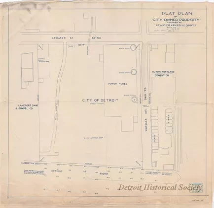 Plan, Survey - Plat Plan of City Owned Property Located at Atwater & Riopelle Street
