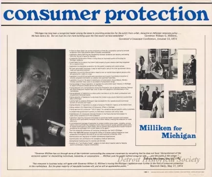 Poster - Consumer Protection
[Milliken for Michigan]
