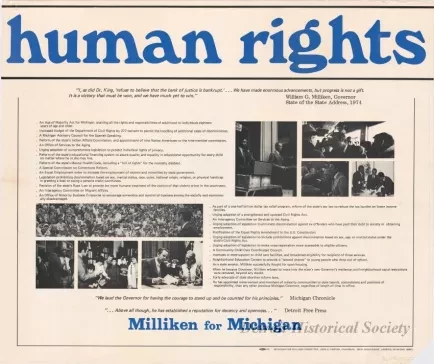 Poster - Human Rights
[Milliken for Michigan]