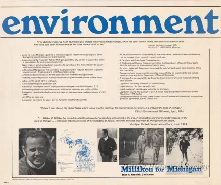 Poster - Environment
[Milliken for Michigan]