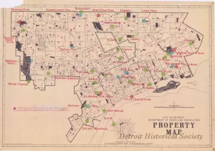 Map - City of Detroit 
Department of Parks and Recreation
Property Map - Schools Recreation Program