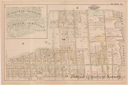 Map - Part of Wards 11 & 13, Detroit
[Atlas of the City of Detroit and Suburbs]