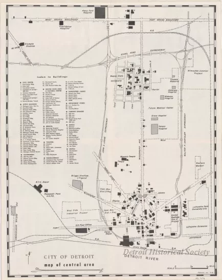 Map - City of Detroit - Map of Central Area
