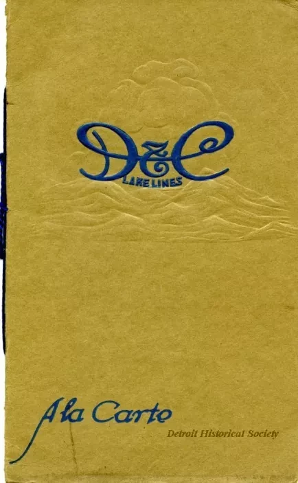 Menu - D&C Lake Lines,
A la Carte