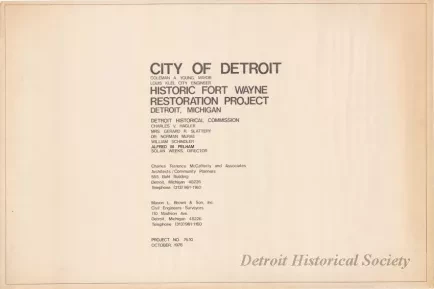 Blueprint - Historic Fort Wayne Restoration Project
(Project No. 76.10)