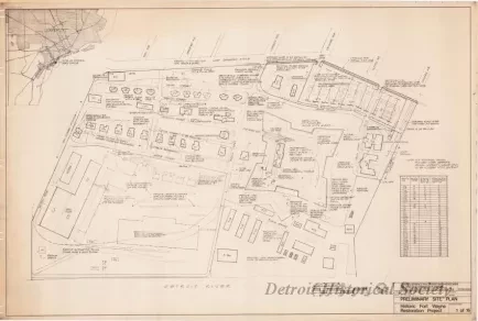 Blueprint - Preliminary Site Plan,
Historic Fort Wayne Restoration Project