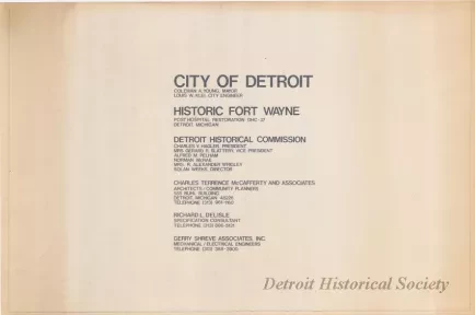 Blueprint - Historic Fort Wayne,
Post Hospital Restoration DHC-37