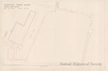Drawing, Architectural - Riverfront Parade Ground, Historic Fort Wayne