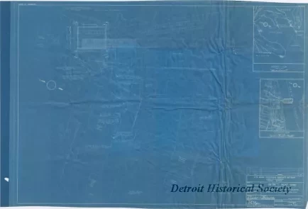 Blueprint - Detroit Boat Yard -
Boatshed, Paving and Trackwork,
General and Electrical Site Plan