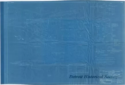 Blueprint - Detroit Boat Yard - 
Boatshed, Paving and Trackwork, 
Site Plan, Profile & Borings