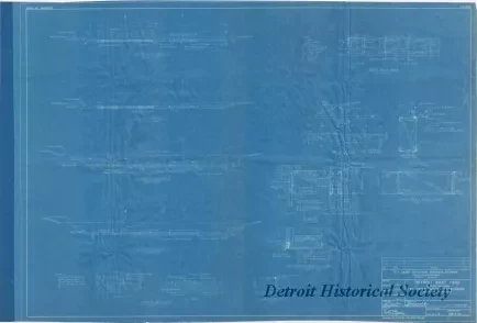 Blueprint - Detroit Boat Yard - 
Boatshed, Paving and Trackwork, 
Sections & Details