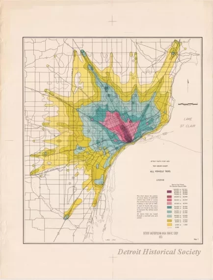 Map - Detroit Traffic Study Area,
Trip Desire Chart - All Vehicle Trips