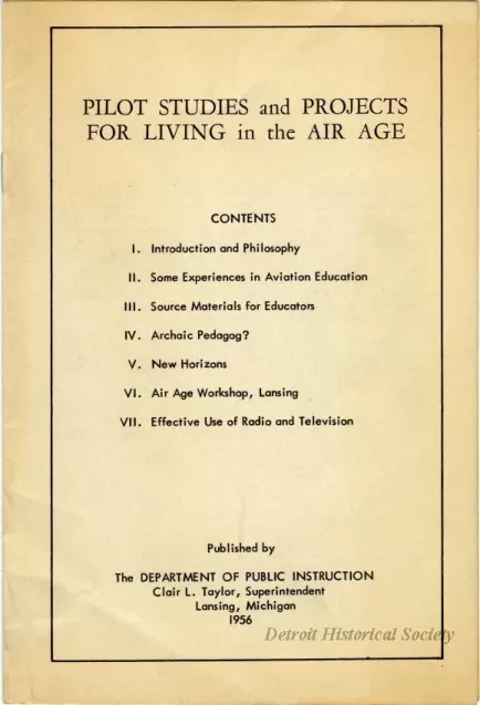 Leaflet - Pilot Studies and Projects for Living in the Air Age