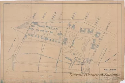 Blueprint - Fort Wayne, Detroit, Michigan -
Survey of 1927