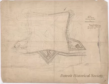 Drawing, Architectural - No. XII, Fort Wayne,
Plan and Sections of Exterior Batteries
