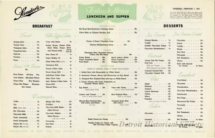 Menu - The Sanders Menu, Vol. 2, No. 2