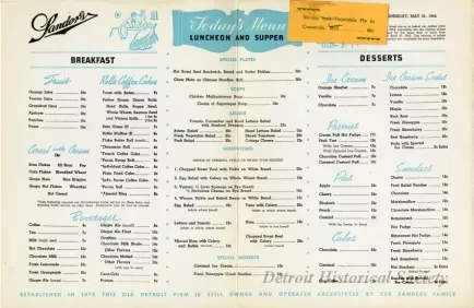 Menu - The Sanders Menu, Vol. 1, No. 4