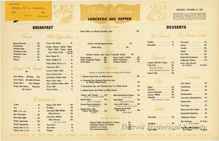 Menu - The Sanders Menu, Vol. 2, No. 19