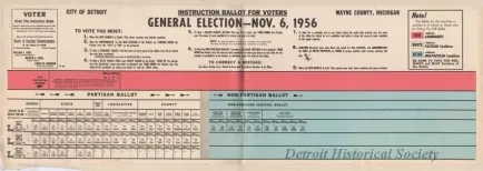 Ballot - Instruction Ballot for Voters,
General Election - Nov. 6, 1956