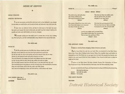 Program - The Burial Office for Henry Ford