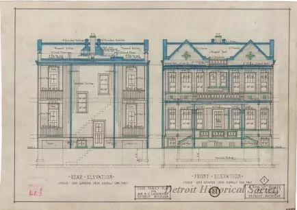 Drawing, Architectural - Four Family Flat for Mr. B. C. Ladendorf, 
Detroit, Michigan