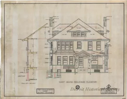 Drawing, Architectural - East Grand Boulevard Elevation